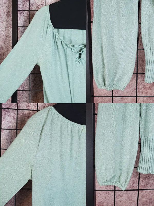 Burberry Burberry Light Blue Wool Embroidered Logo Sweater Size M / US 6-8 / IT 42-44 - 5 Thumbnail