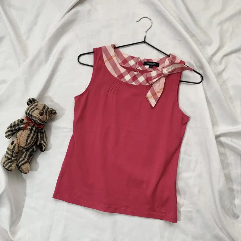 Burberry Burberry Pink Cotton Women's T-Shirt with Bow Size M / US 6-8 / IT 42-44 - 7 Thumbnail
