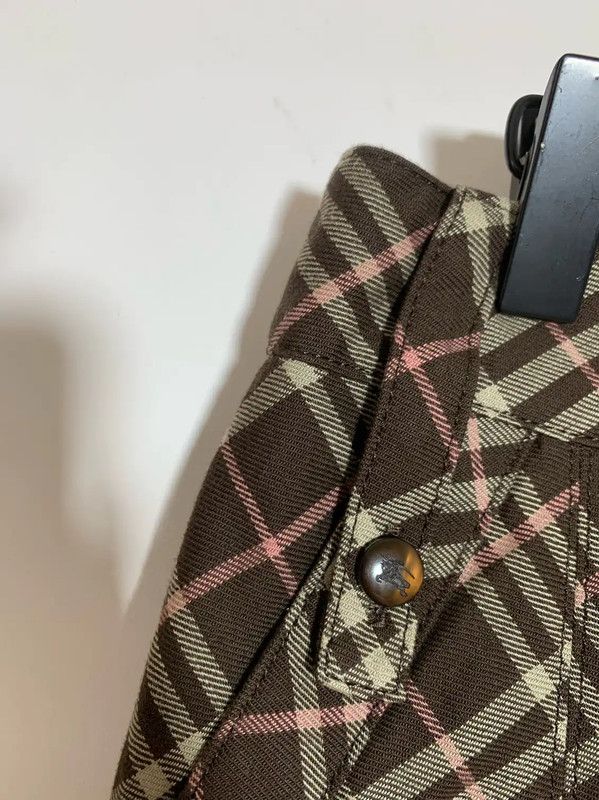 Burberry Burberry Brown Check Cotton Midi Skirt Size 23" - 3 Thumbnail