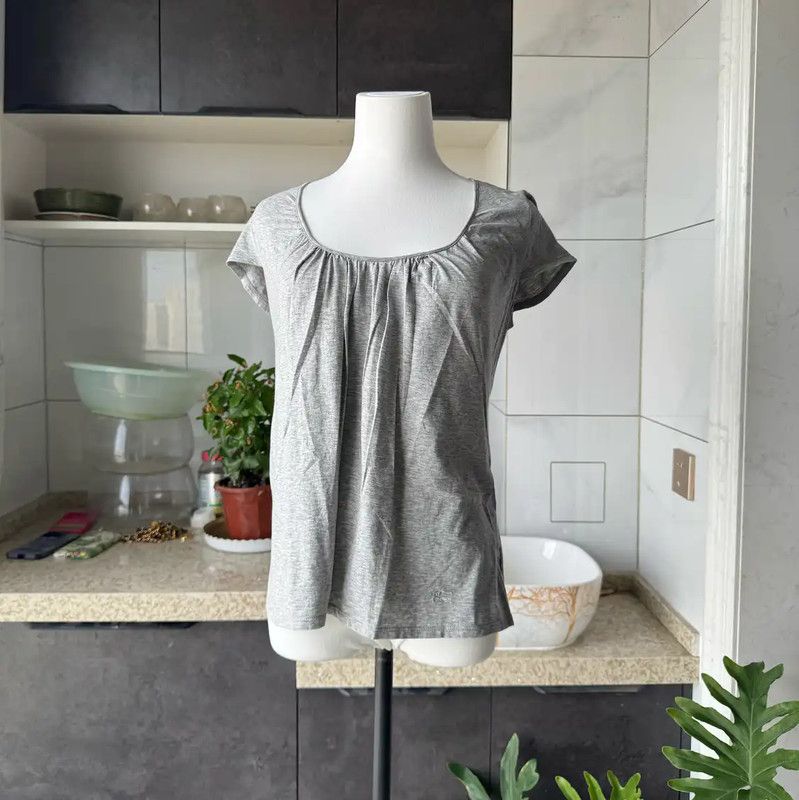 Burberry Burberry Gray Cotton Blend Short Sleeve T-Shirt Size M / US 6-8 / IT 42-44 - 2 Thumbnail