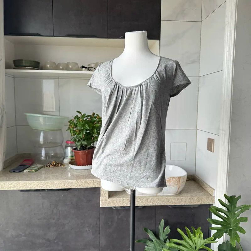 Burberry Burberry Gray Cotton Blend Short Sleeve T-Shirt Size M / US 6-8 / IT 42-44 - 6 Thumbnail