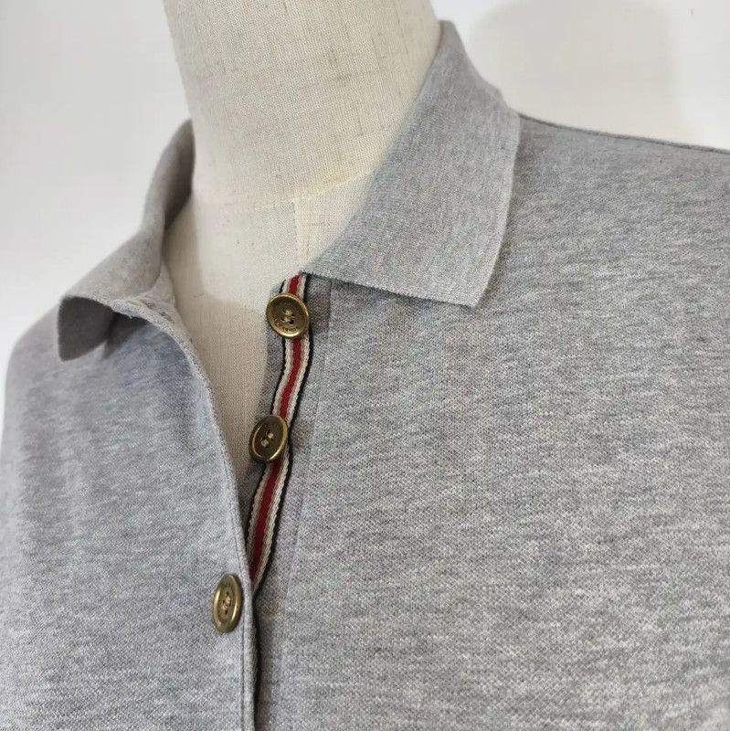 Burberry Burberry Summer Gray Cotton Blend T-Shirt Size M / US 6-8 / IT 42-44 - 4 Thumbnail