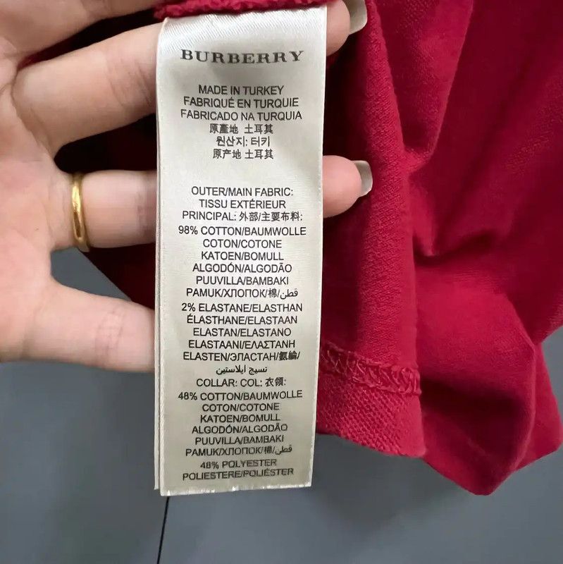 Burberry Burberry Red Cotton Short Sleeve T-Shirt Size XS / US 0-2 / IT 36-38 - 3 Thumbnail