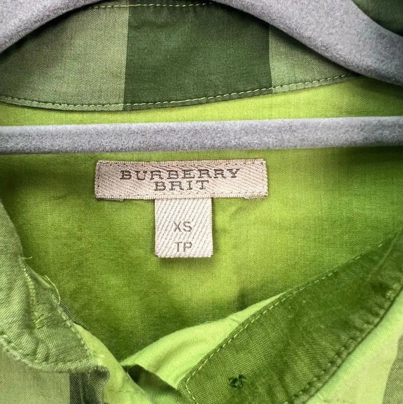 Burberry Burberry Green Cotton Blend Women's Shirt Size XS / US 0-2 / IT 36-38 - 3 Thumbnail