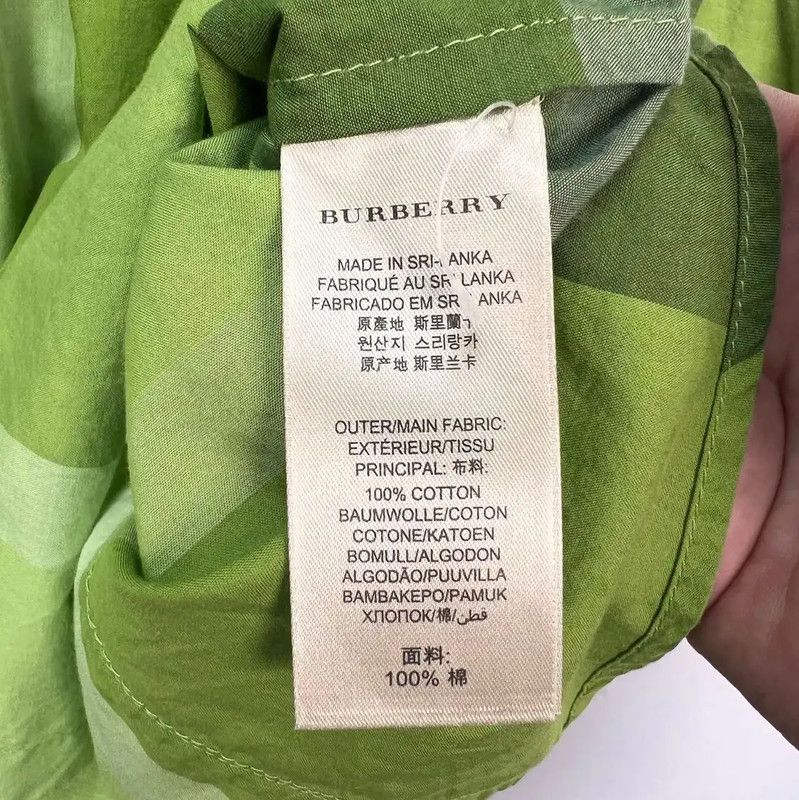 Burberry Burberry Green Cotton Blend Women's Shirt Size XS / US 0-2 / IT 36-38 - 4 Thumbnail