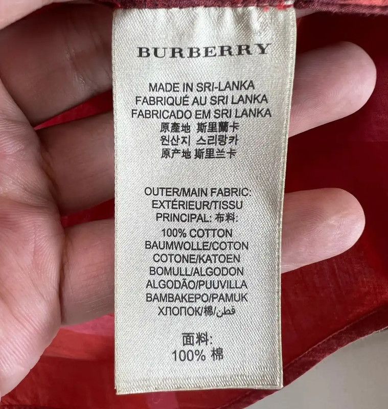 Burberry Burberry Red Cotton Women's Shirt Size XS / US 0-2 / IT 36-38 - 6 Thumbnail