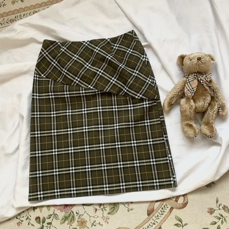 Burberry Burberry Green Check Women's Skirt Size 23" - 4 Thumbnail