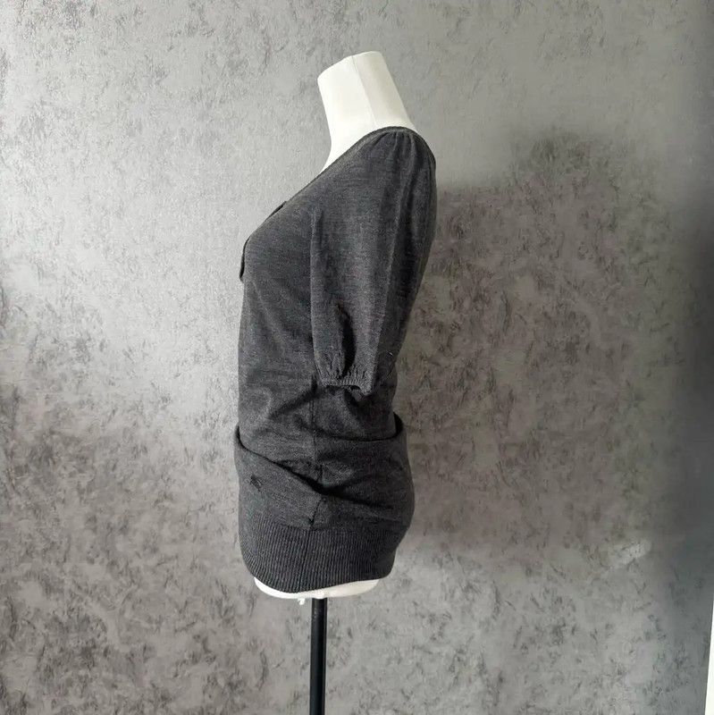 Burberry Burberry Gray Wool Short Sleeve T-Shirt Size M / US 6-8 / IT 42-44 - 5 Thumbnail