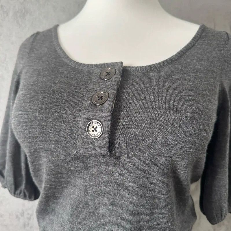 Burberry Burberry Gray Wool Short Sleeve T-Shirt Size M / US 6-8 / IT 42-44 - 3 Thumbnail