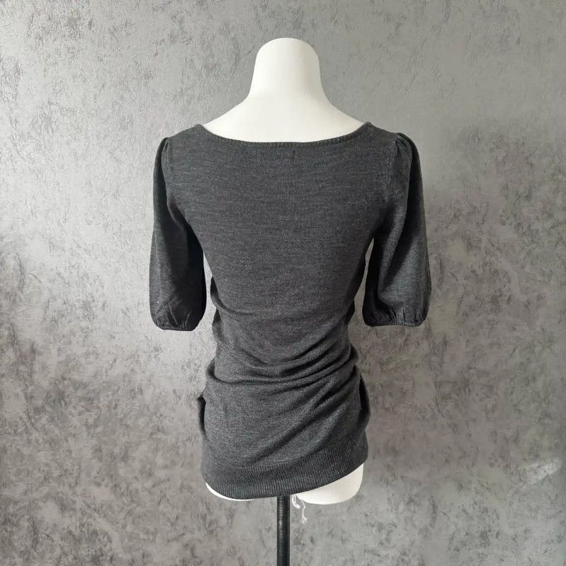 Burberry Burberry Gray Wool Short Sleeve T-Shirt Size M / US 6-8 / IT 42-44 - 6 Thumbnail