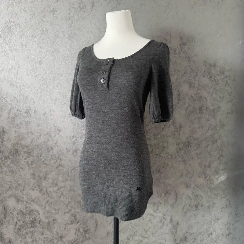 Burberry Burberry Gray Wool Short Sleeve T-Shirt Size M / US 6-8 / IT 42-44 - 7 Thumbnail