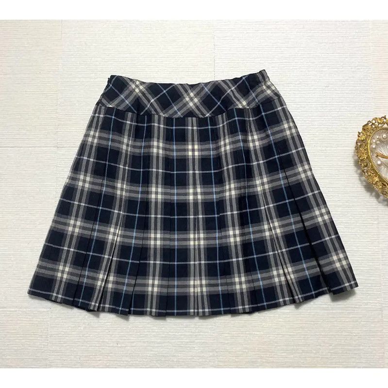 Burberry Burberry Gray Wool Midi Skirt for Women Size 23" - 2 Thumbnail