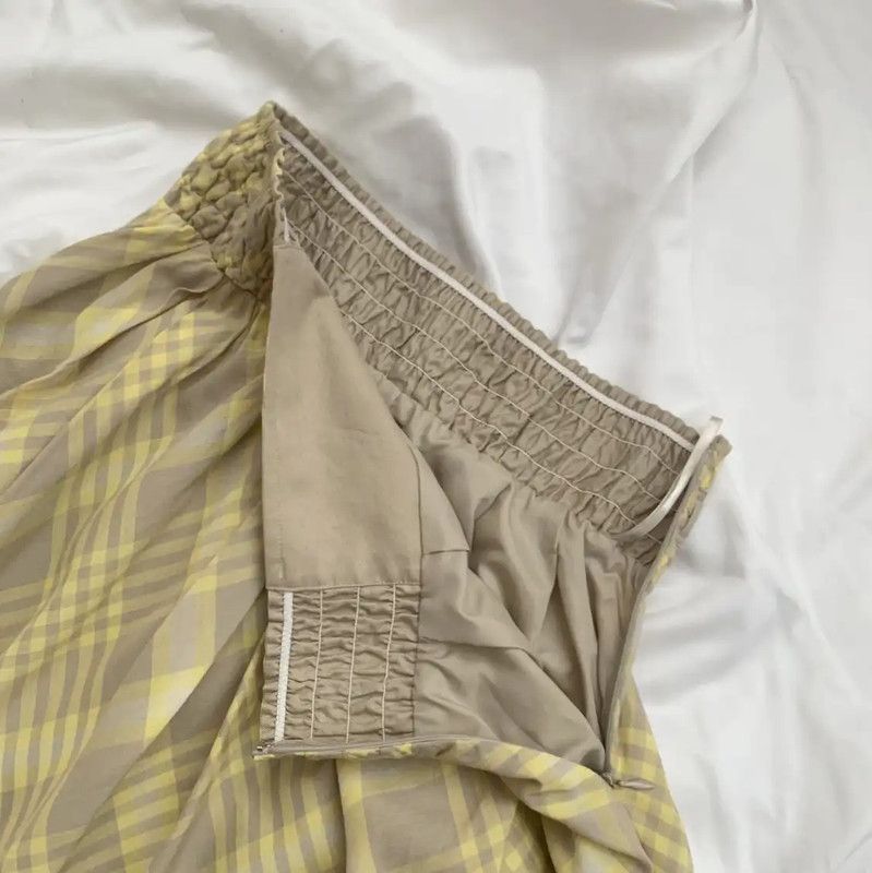 Burberry Burberry Yellow Checkered Cotton Skirt Size 23" - 3 Thumbnail