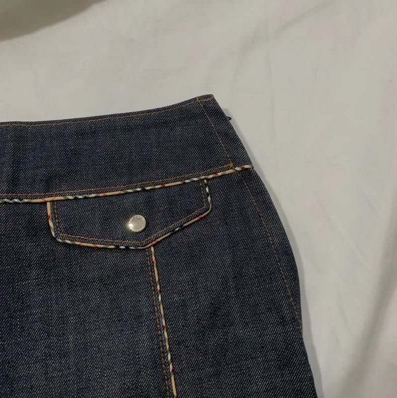 Burberry Burberry Dark Blue Cotton Short Skirt Size 24" / US 00 / IT 34 - 2 Thumbnail