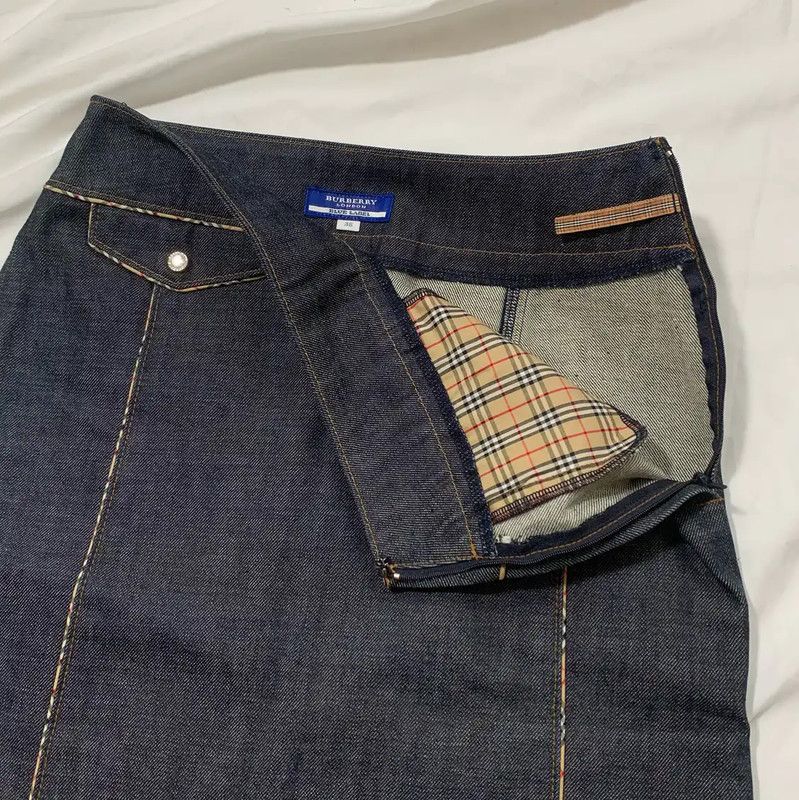 Burberry Burberry Dark Blue Cotton Short Skirt Size 24" / US 00 / IT 34 - 3 Thumbnail