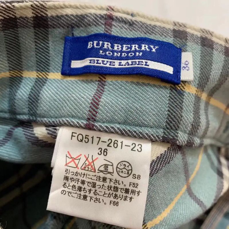 Burberry Burberry Blue Cotton Casual Pants for Women Size 23" - 4 Thumbnail