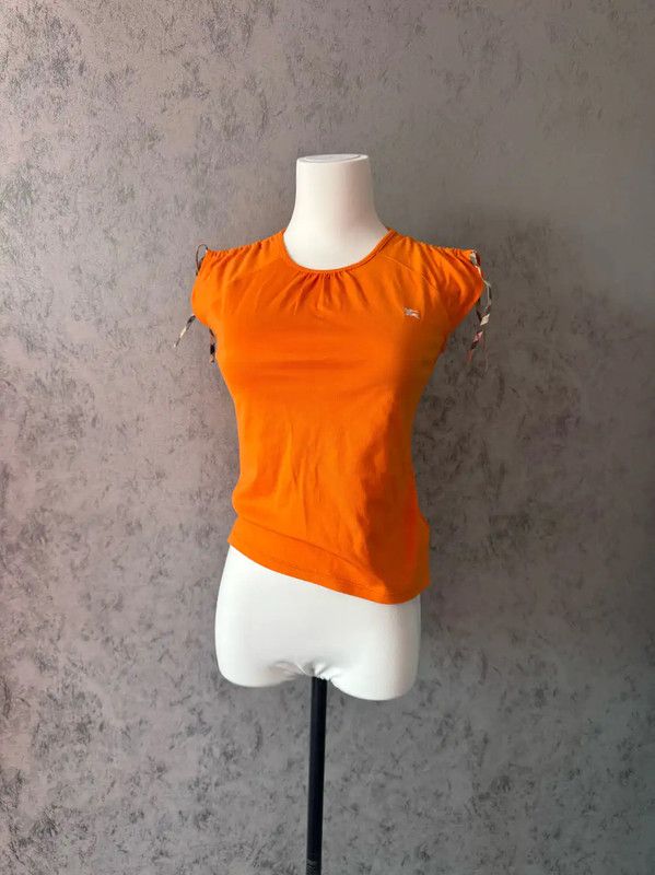 Burberry Burberry Orange Cotton Short Sleeve T-Shirt Size XS / US 0-2 / IT 36-38 - 2 Thumbnail