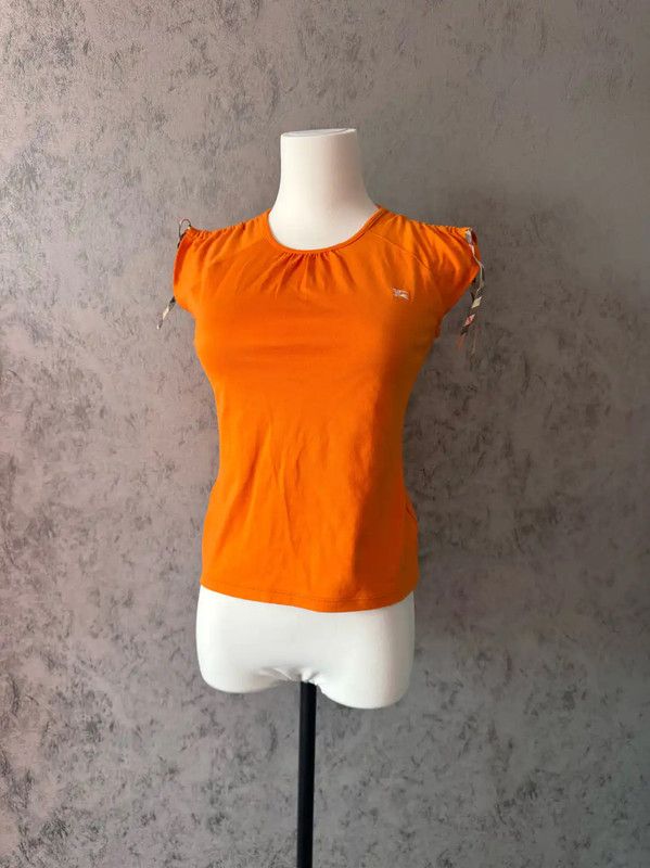 Burberry Burberry Orange Cotton Short Sleeve T-Shirt Size XS / US 0-2 / IT 36-38 - 6 Thumbnail