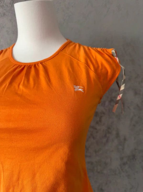 Burberry Burberry Orange Cotton Short Sleeve T-Shirt Size XS / US 0-2 / IT 36-38 - 3 Thumbnail
