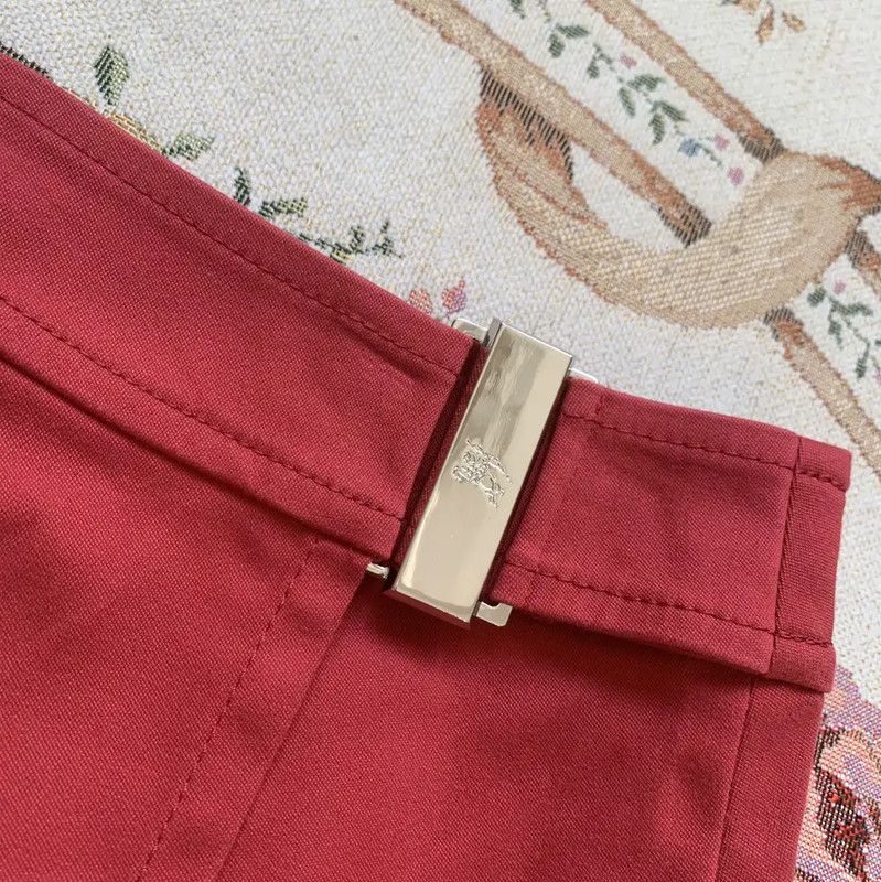 Burberry Burberry Red Cotton Skirt for Women Size 23" - 2 Thumbnail