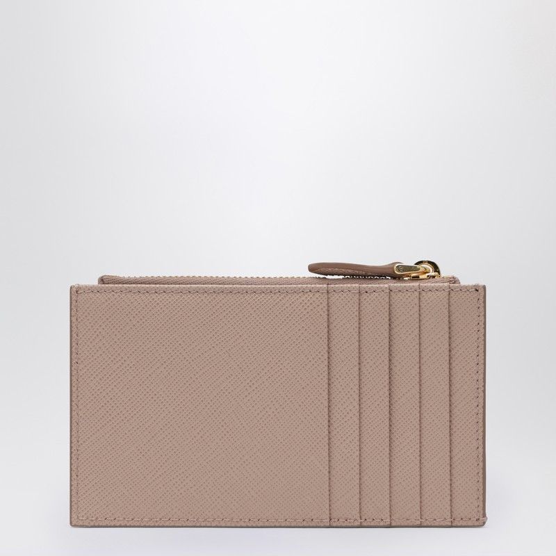 Prada Powder Saffiano Zipped Card Case