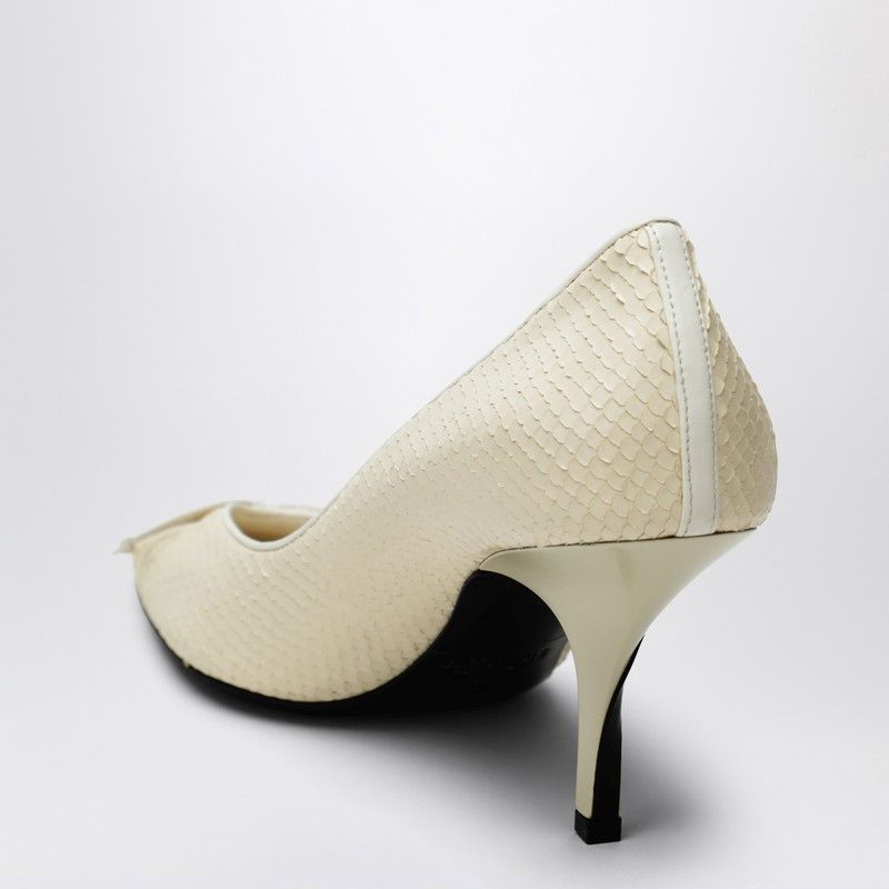 Jacquemus Jacquemus Ivory Python-Effect Embossed Leather Tourni Décolleté Size US 11 / IT 41 - 2 Thumbnail