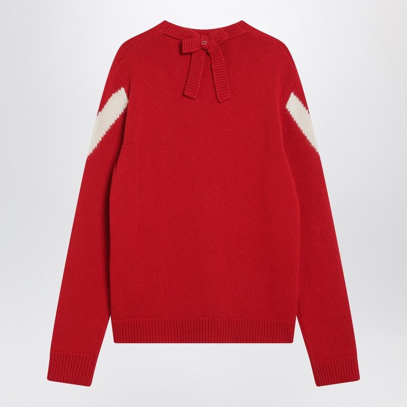 Valentino Valentino Red Sweater With Vlogo On Bow Size US L / EU 52-54 / 3 - 2 Thumbnail