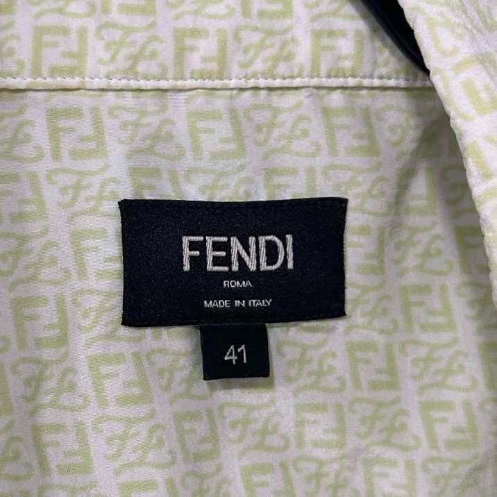 Fendi Fendi Light Green Logo Short Sleeve Shirt-yf Size US M / EU 48-50 / 2 - 5 Thumbnail