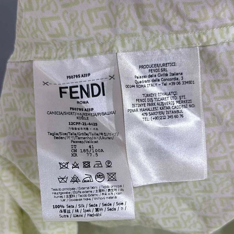 Fendi Fendi Light Green Logo Short Sleeve Shirt-yf Size US M / EU 48-50 / 2 - 6 Thumbnail