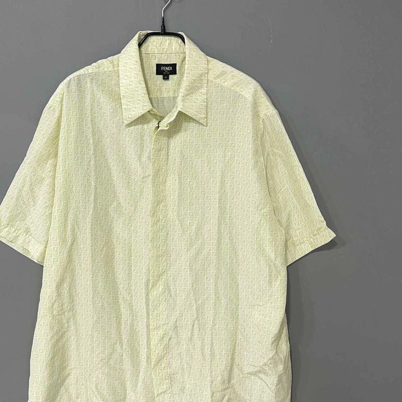 Fendi Fendi Light Green Logo Short Sleeve Shirt-yf Size US M / EU 48-50 / 2 - 2 Thumbnail