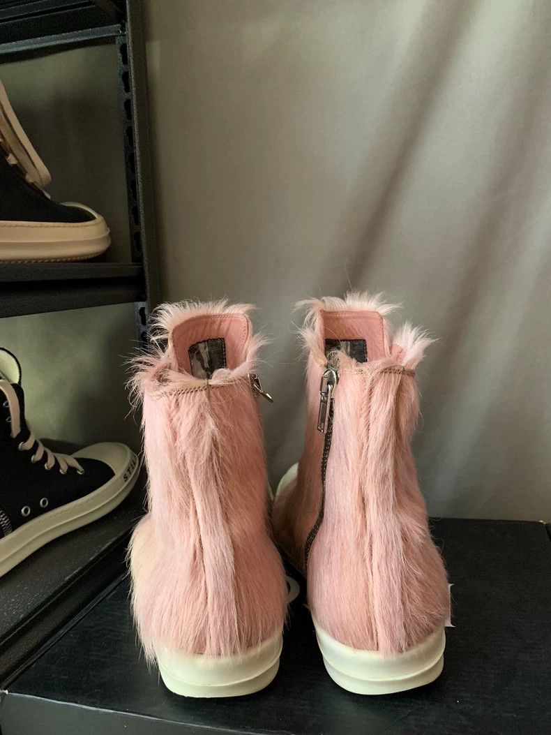 Rick Owens Rick Owens Pink Horsehair High-Top Sneakers-yf Size US 8 / EU 41 - 4 Thumbnail