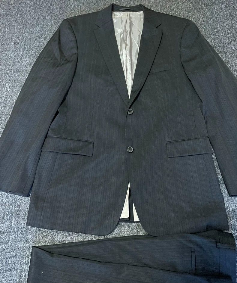 Vintage Hugo Boss Wool Pinstripe Suit Set-yf Size US 42 / EU 58 - 2 Thumbnail