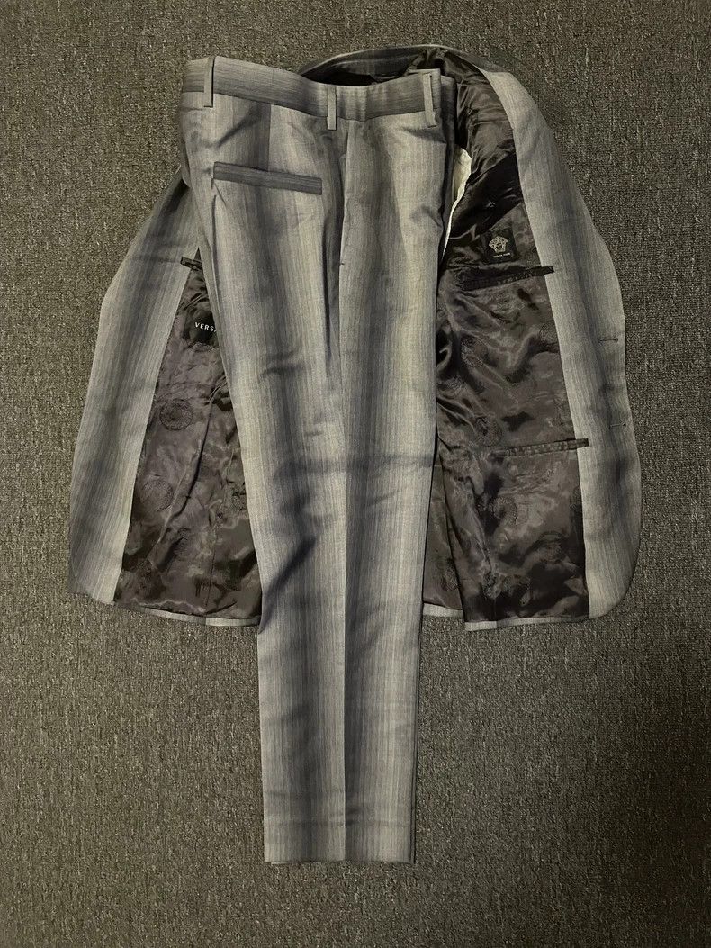 Versace Versace Wool Gradient Plaid Suit Set-yf Size US 38 / EU 54 - 4 Thumbnail