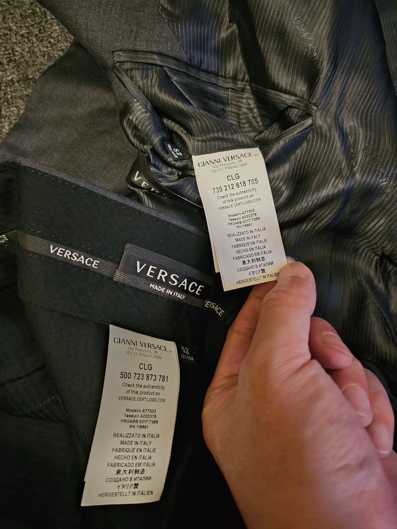 Versace Versace Men's Gray Wool Suit Set-yf Size US 40 / EU 56 - 6 Thumbnail