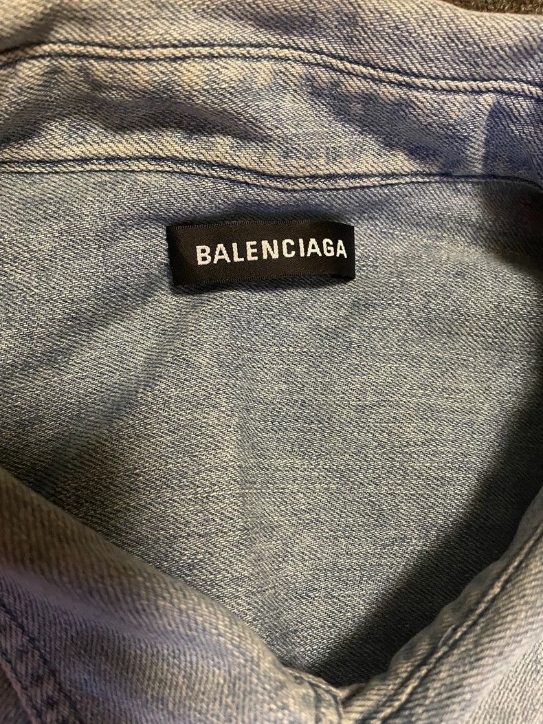 Balenciaga Balenciaga Oversized Denim Patchwork Shirt-yf Size US XL / EU 56 / 4 - 2 Thumbnail