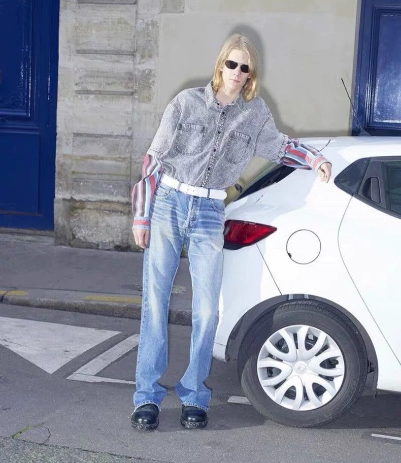 Balenciaga Balenciaga Oversized Denim Patchwork Shirt-yf Size US XL / EU 56 / 4 - 7 Thumbnail