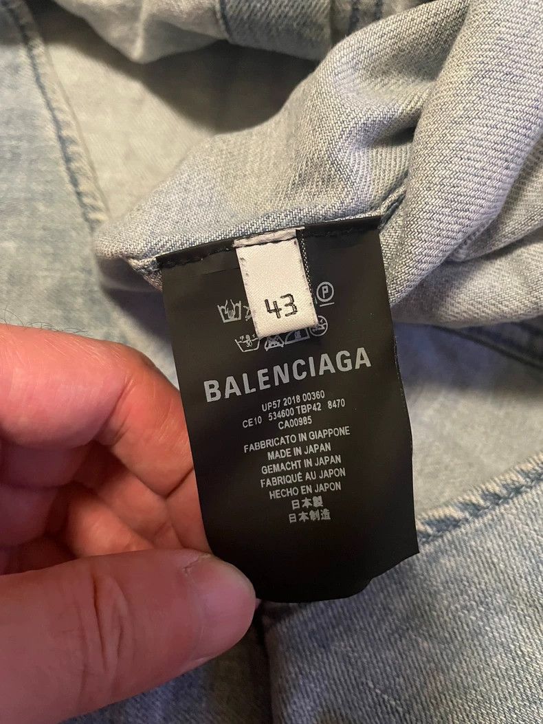 Balenciaga Balenciaga Oversized Denim Patchwork Shirt-yf Size US XL / EU 56 / 4 - 5 Thumbnail