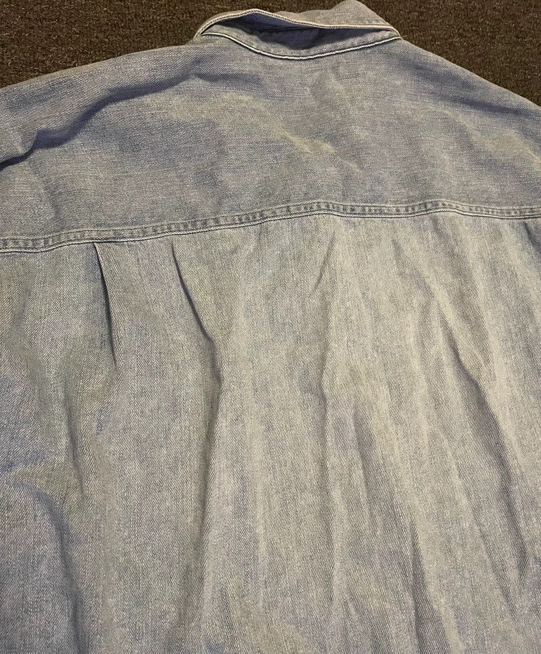 Balenciaga Balenciaga Oversized Denim Patchwork Shirt-yf Size US XL / EU 56 / 4 - 4 Thumbnail