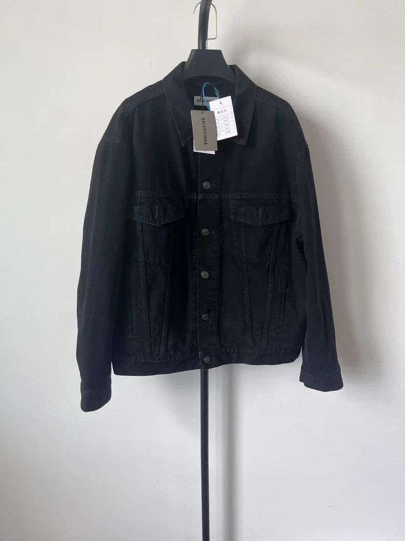 Balenciaga Balenciaga Logo Denim Jacket Black-yf Size US M / EU 48-50 / 2 - 2 Thumbnail