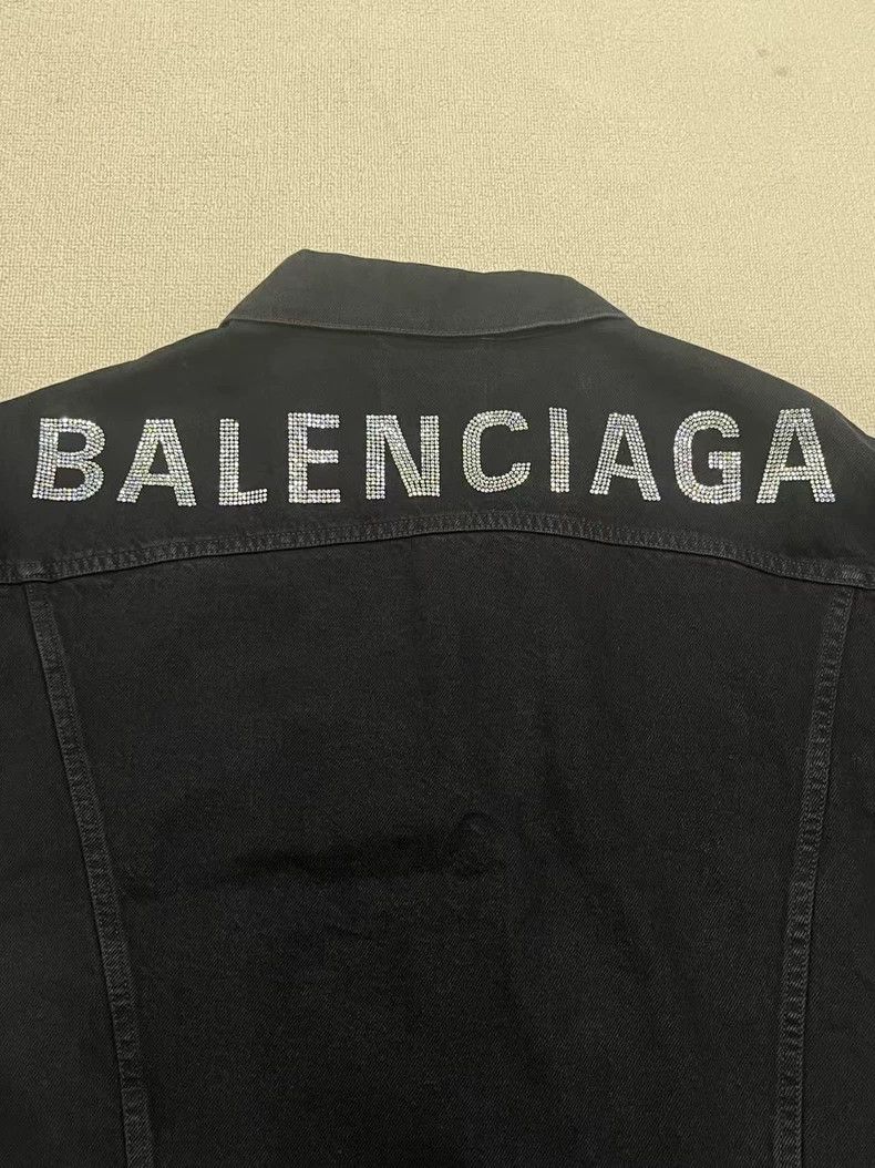 Balenciaga Balenciaga Logo Denim Jacket Black-yf Size US M / EU 48-50 / 2 - 3 Thumbnail