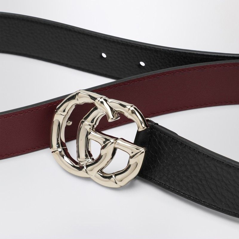 Gucci Gucci Black Leather Belt With Bamboo Gg Marmont Buckle Size ONE SIZE - 2 Thumbnail