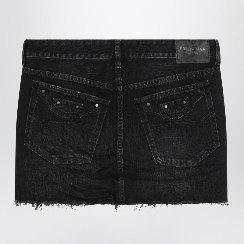 Balenciaga Balenciaga Washed Black City Mini Denim Skirt Size 27" / US 4 / IT 40 - 2 Thumbnail