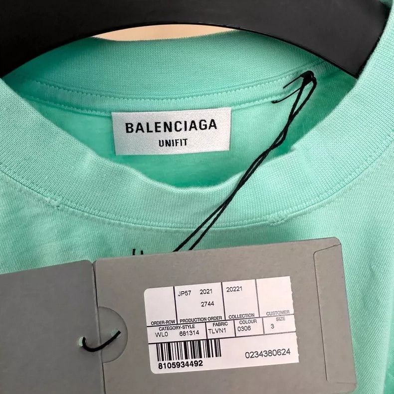 Balenciaga Balenciaga Mint Green Short Sleeve T-shirt - dmc Size US M / EU 48-50 / 2 - 5 Thumbnail