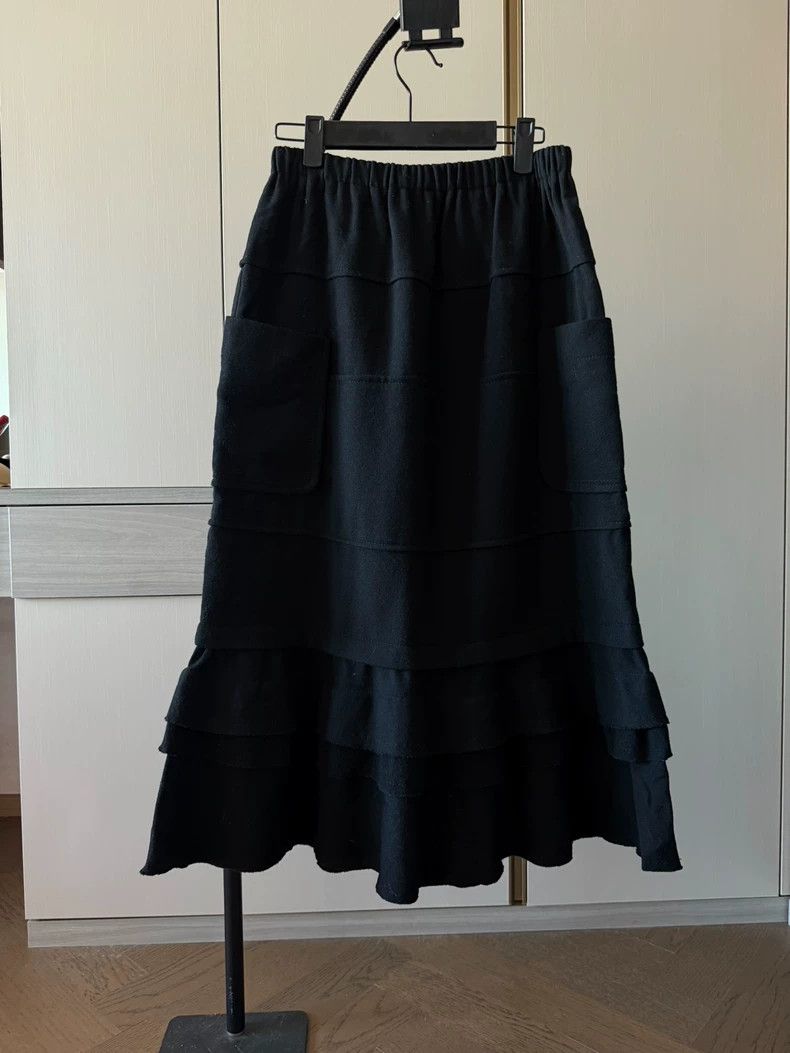 Comme des Garcons CDG BLACK Wool Layered Ruffle Skirt - dmc Size US 30 / EU 46 - 2 Thumbnail