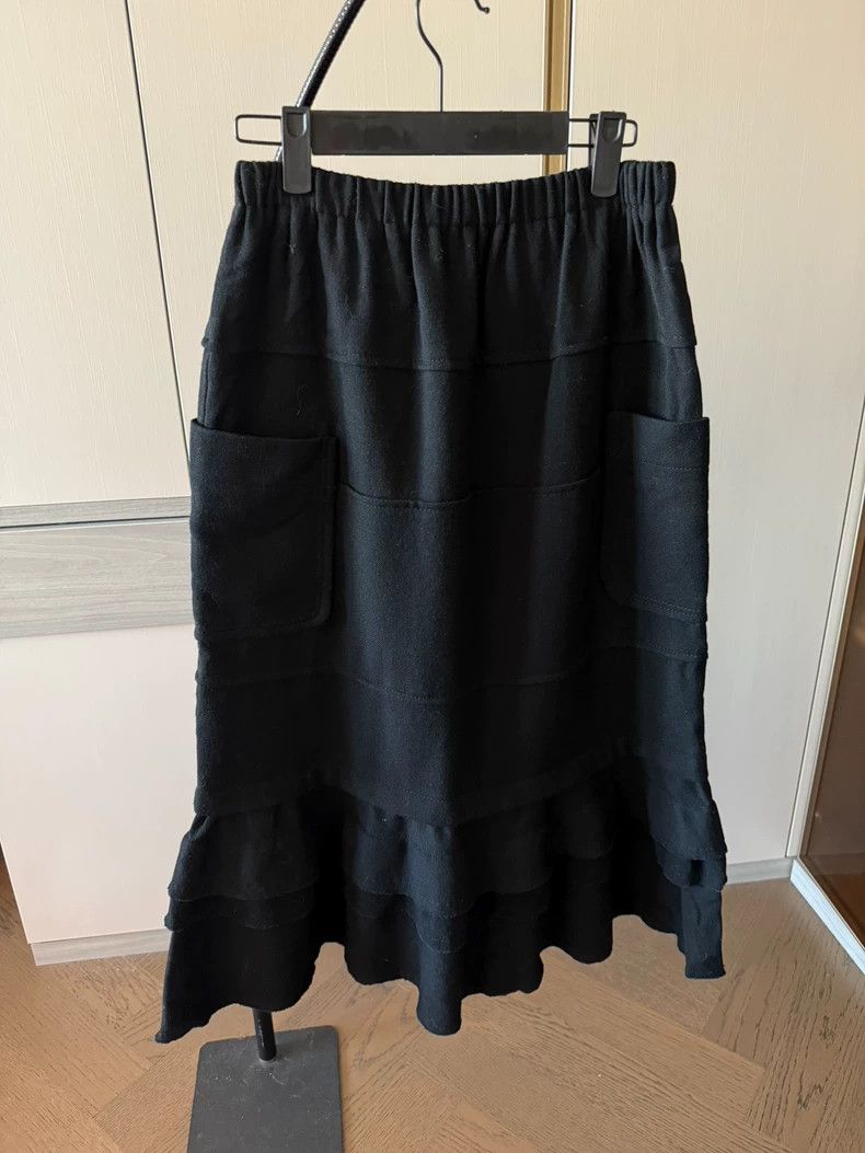 Comme des Garcons CDG BLACK Wool Layered Ruffle Skirt - dmc Size US 30 / EU 46 - 3 Thumbnail