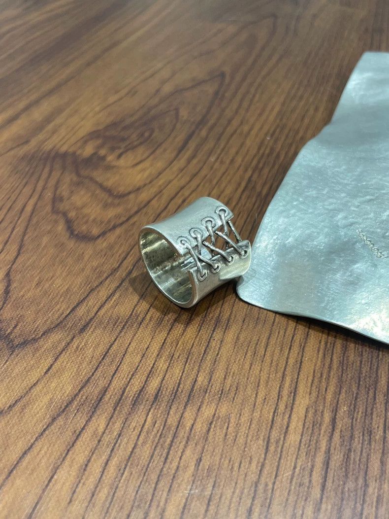 Jean Paul Gaultier Jean Paul GAULTIER Silver Lace-Up Ring Size ONE SIZE - 3 Thumbnail