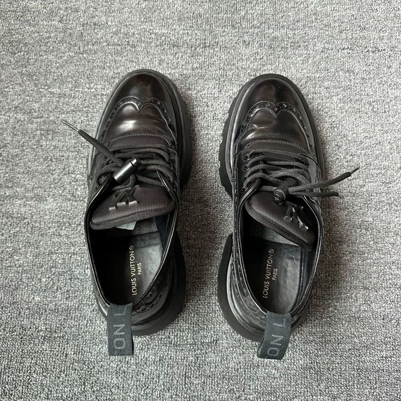 Louis Vuitton Louis Vuitton Black Brogue Leather Shoes - dmc Size US 6 / EU 39 - 4 Thumbnail