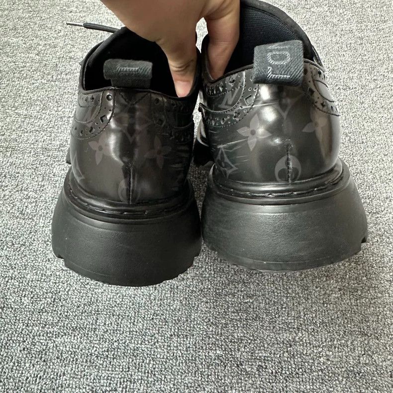 Louis Vuitton Louis Vuitton Black Brogue Leather Shoes - dmc Size US 6 / EU 39 - 3 Thumbnail