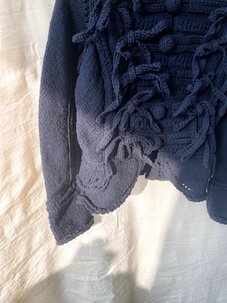 Comme des Garcons CDG Tao Blue Embroidered Knit Jacket - dmc Size US M / EU 48-50 / 2 - 6 Thumbnail