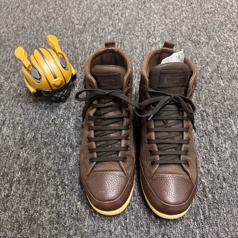 Louis Vuitton Louis Vuitton Brown High-Top Sneakers Size 41 - dmc Size US 9 / EU 42 - 3 Thumbnail